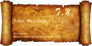 Tohr Melinda névjegykártya